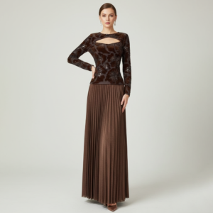 فستان بني داكن