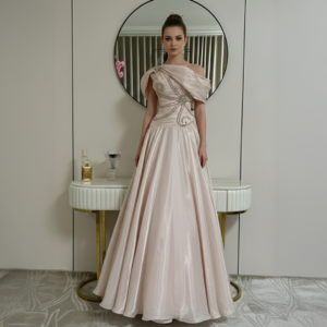 فستان سهره وردي فاتح