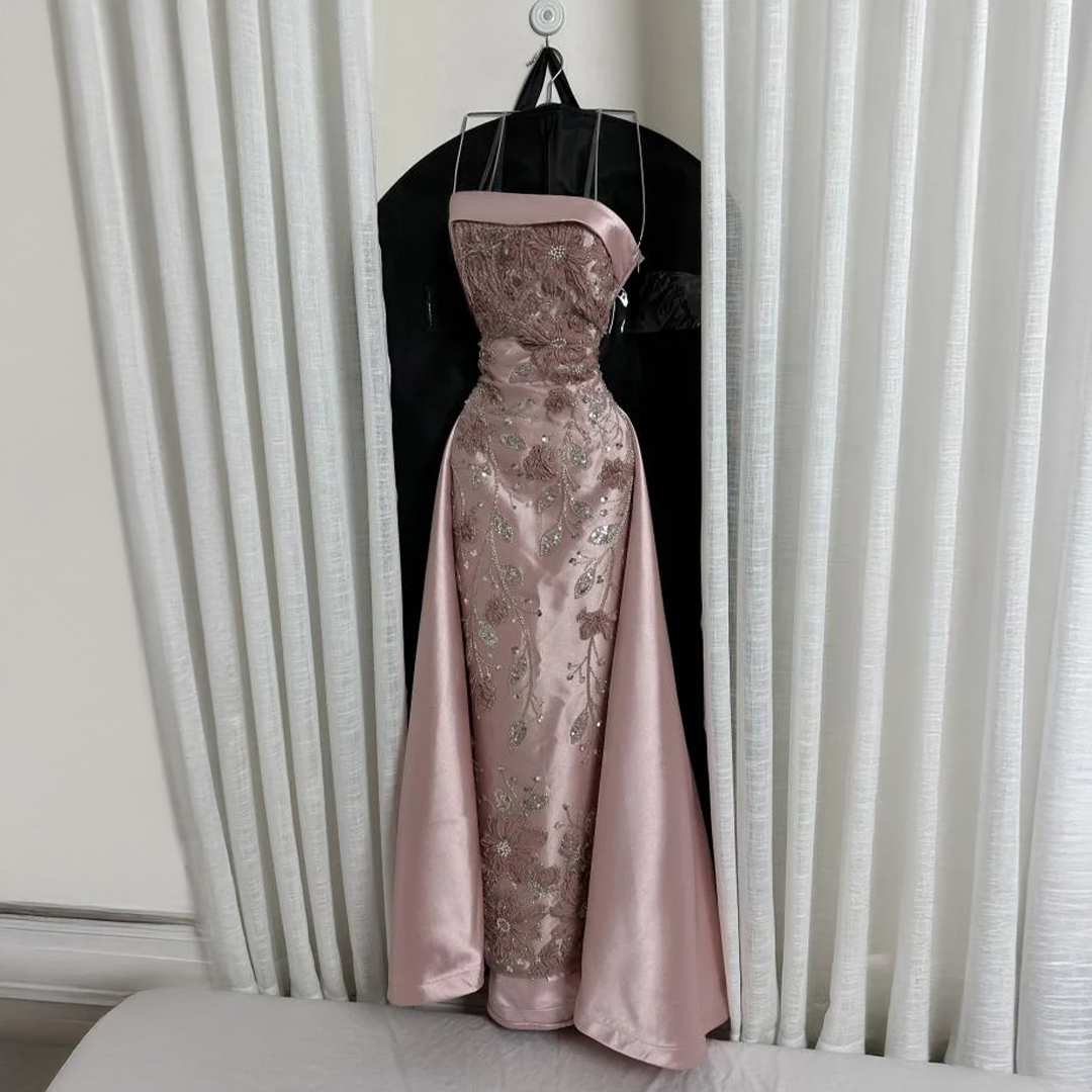 فستان سهره وردي فاتح - الصورة 3