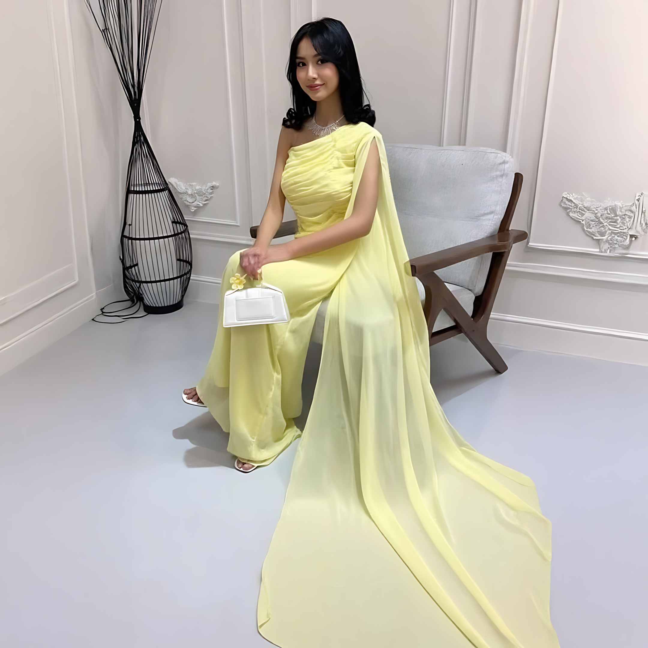 فستان ناعم ليموني - الصورة 5