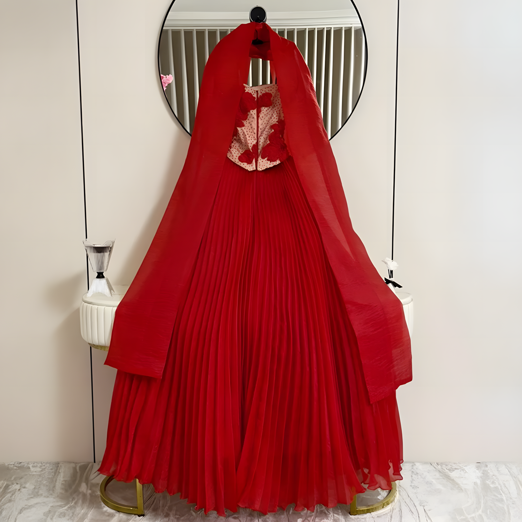 فستان سهره احمر غامق - الصورة 5