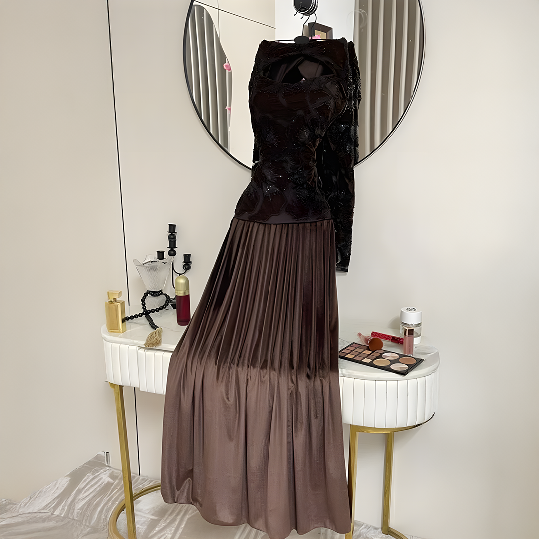 فستان بني داكن - الصورة 5