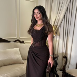 فستان سهره بني