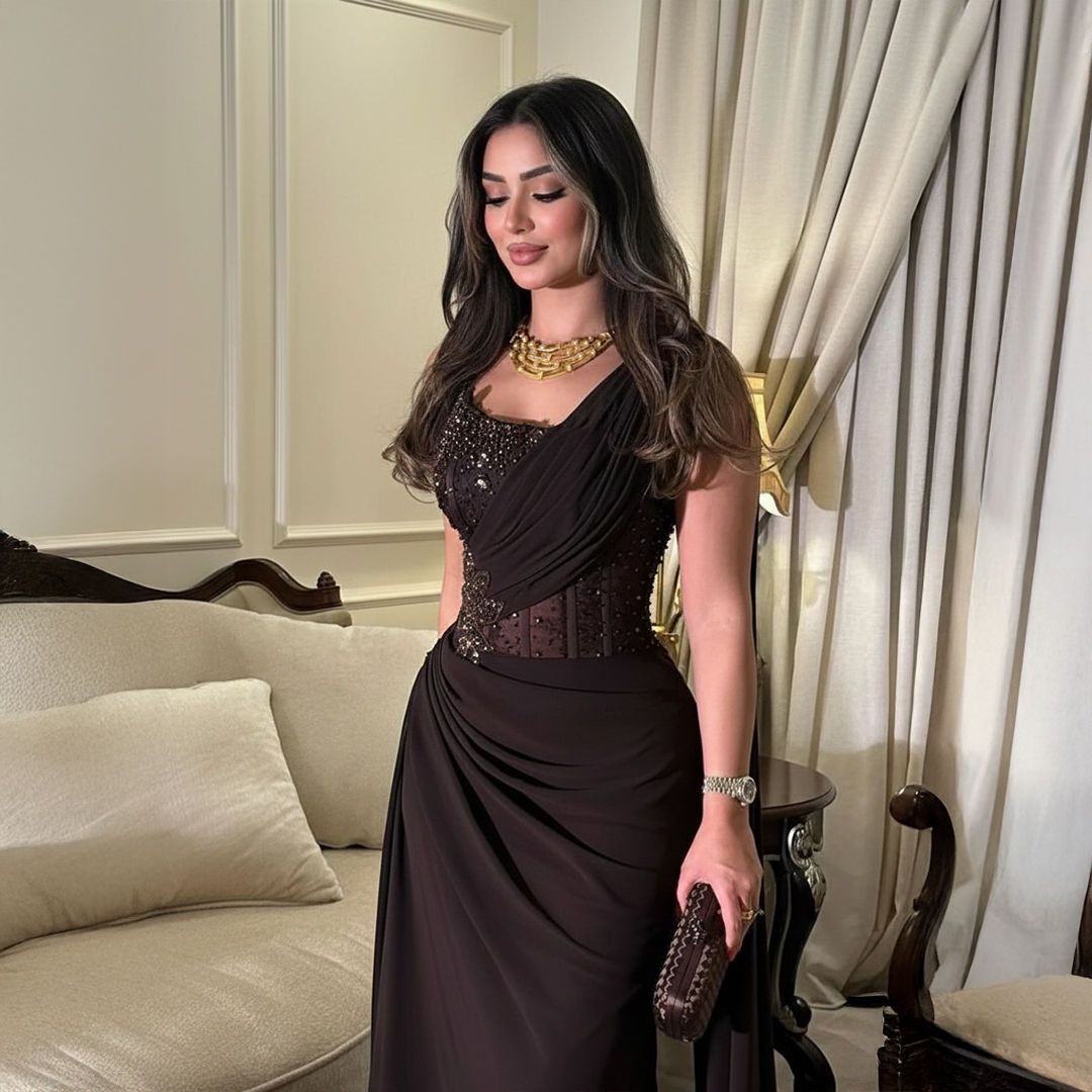 فستان سهره بني