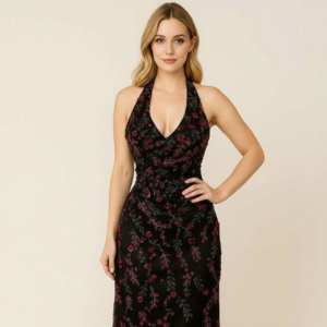 فستان سهره اسود مطرز