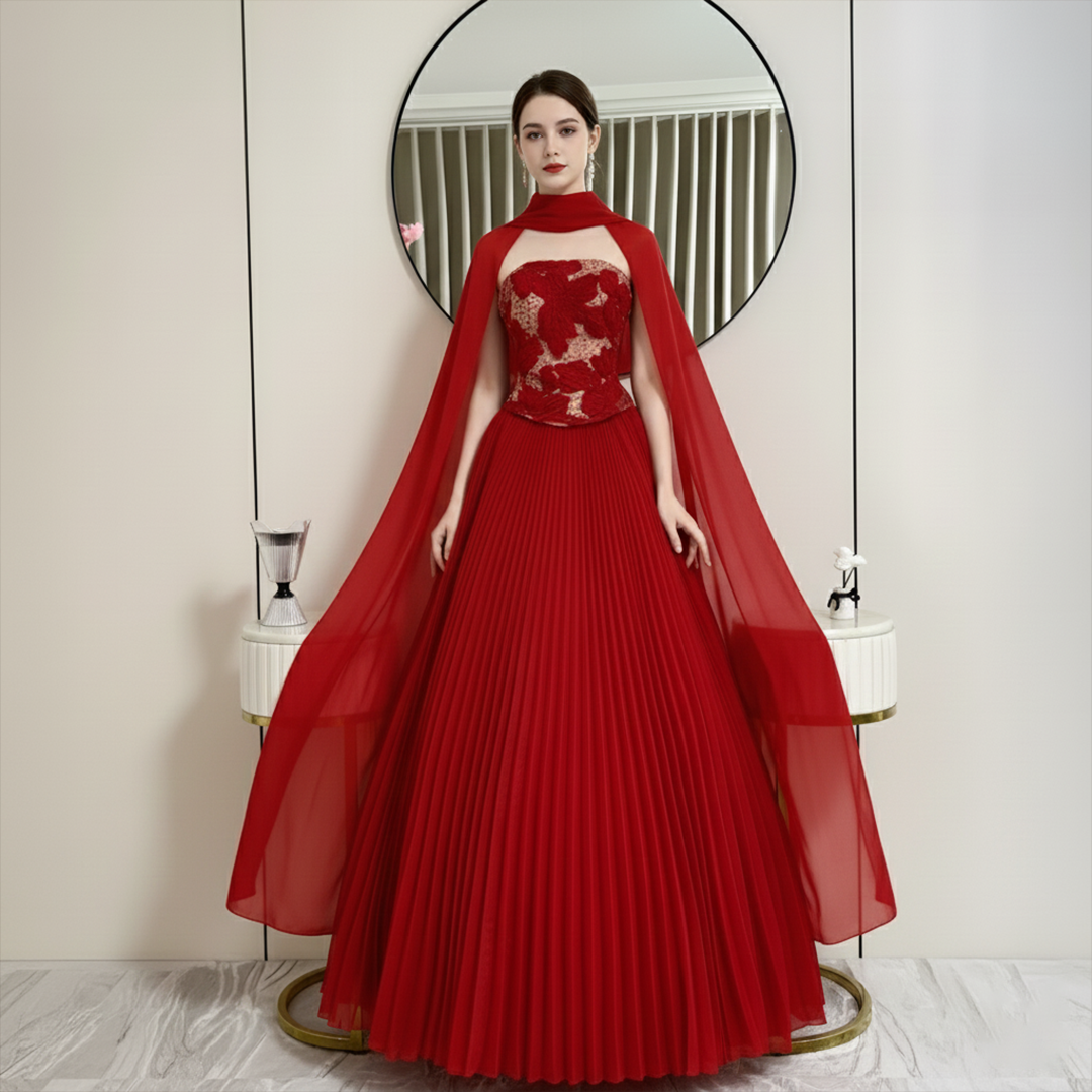 فستان سهره احمر غامق