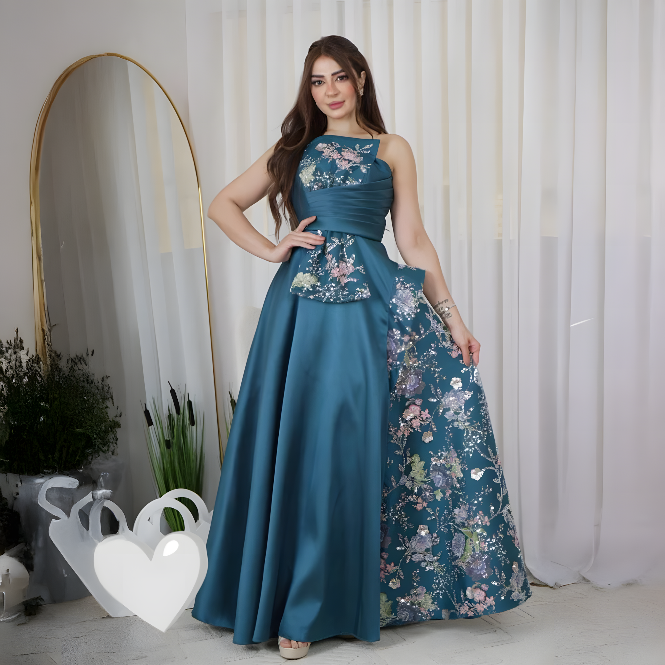 فستان سهره تركوازي