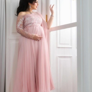 فستان حوامل وردي