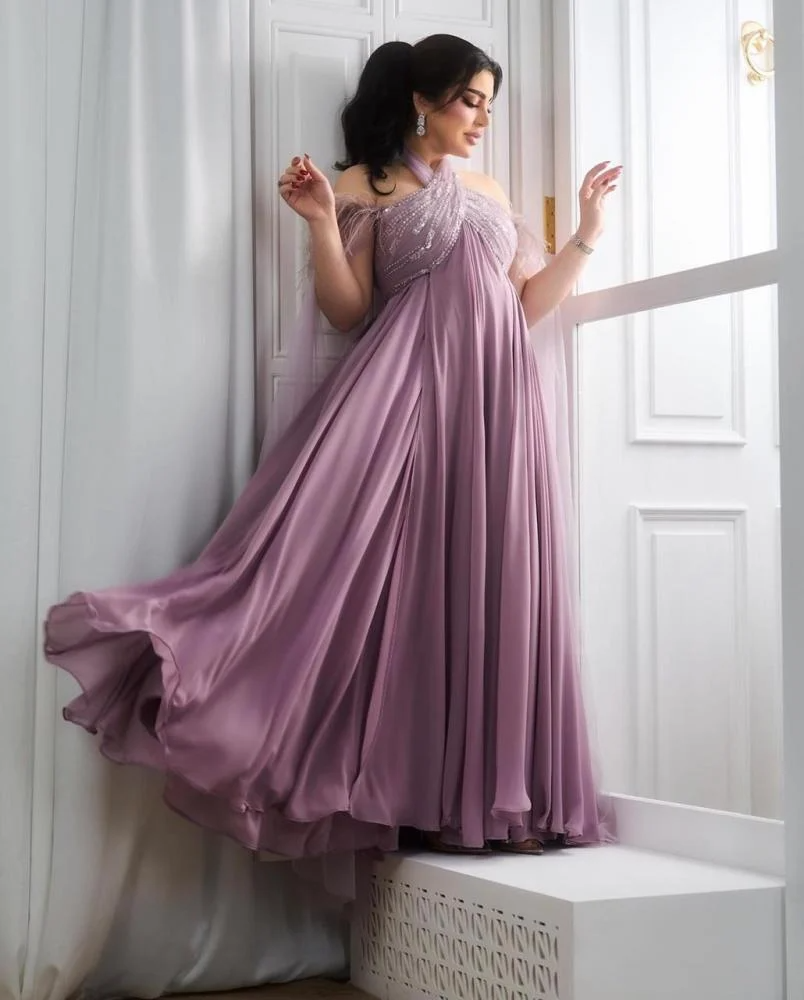 فستان حوامل ليلكي - الصورة 2