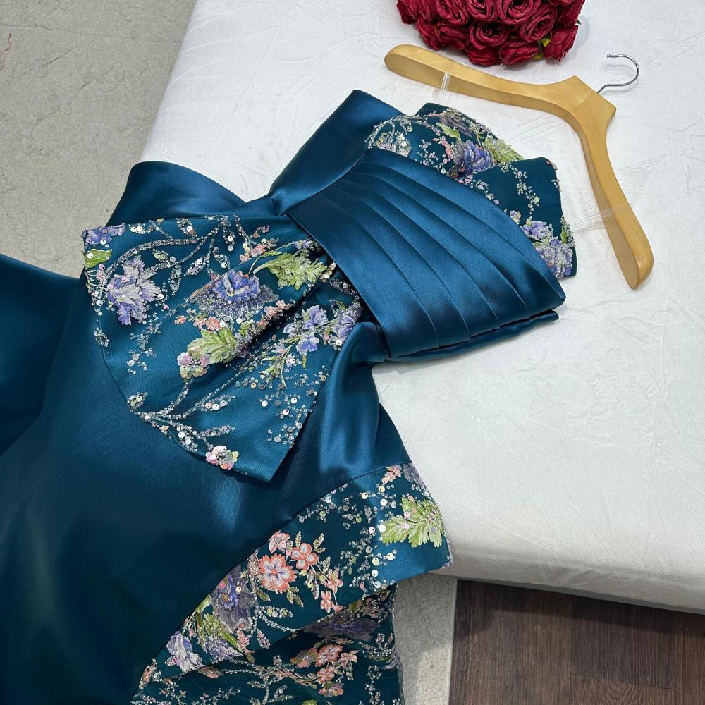 فستان سهره تركوازي - الصورة 4